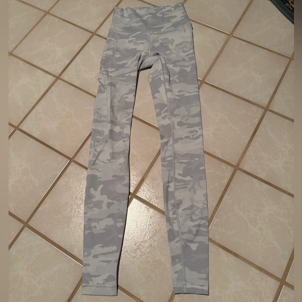 lululemon athletica Light Gray Camo High-Rise Leggings